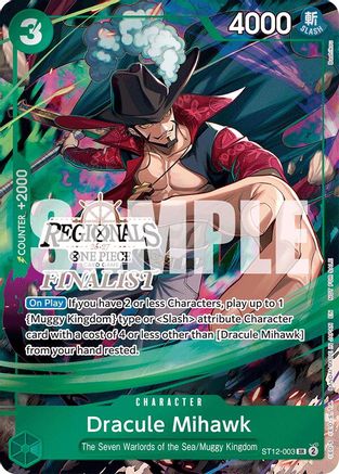 Dracule Mihawk (Regionals Finalist Card Set 26-27) (ST12-003) - One Piece Promotion Cards Foil