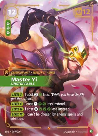 Master Yi - Unstoppable (059/219) - Unleashed Foil