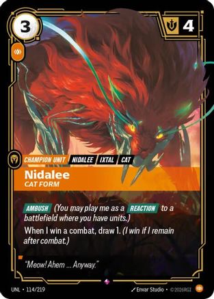 Nidalee - Cat Form (114/219) - Unleashed Foil