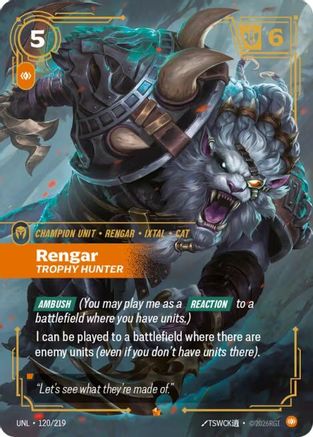 Rengar - Trophy Hunter (120/219) - Unleashed Foil