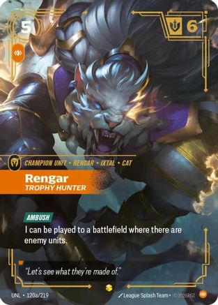 Rengar - Trophy Hunter (Alternate Art) (120a/219) - Unleashed Foil