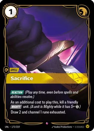 Sacrifice (173/219) - Unleashed Foil