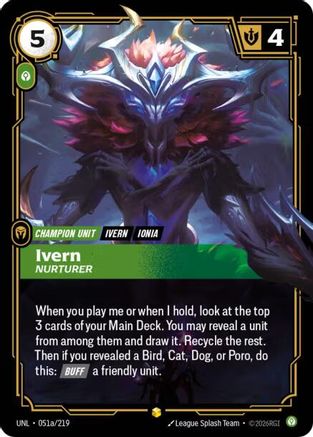 Ivern - Nurturer (Alternate Art) (051a/219) - Unleashed Foil
