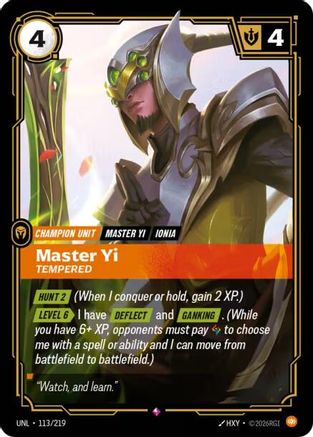 Master Yi - Tempered (113/219) - Unleashed Foil