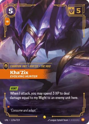 Kha'Zix - Evolving Hunter (Alternate Art) (119a/219) - Unleashed Foil