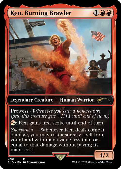 Ken, Burning Brawler (SLD-430) - Secret Lair Drop / Ken, Burning Brawler Foil