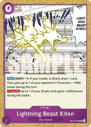 Lightning Beast Kiten (OP15-076) - Adventure on Kami's Island