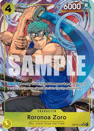 Roronoa Zoro (OP15-113) (Alternate Art) (OP15-113) - Adventure on Kami's Island Foil