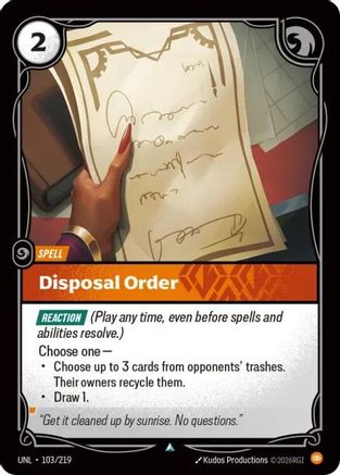 Disposal Order (103/219) - Unleashed