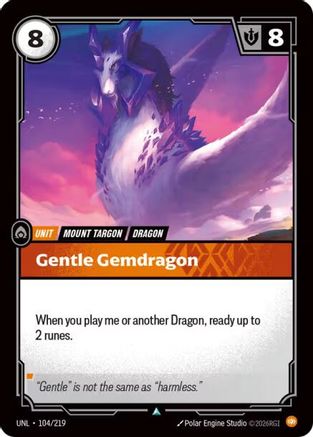Gentle Gemdragon (104/219) - Unleashed