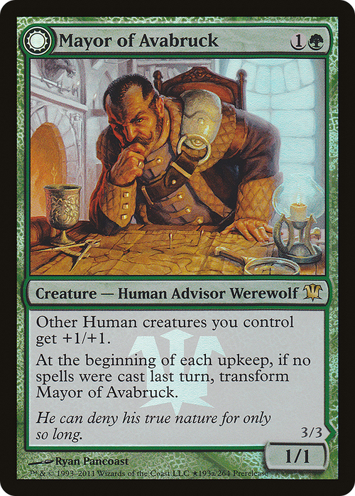 Mayor of Avabruck (PRE-193★) - Innistrad Promos: (Double Faced Transform) Foil