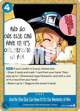 And No One Else Can Have It! It's Our Memento of Him (OP15-054) - Adventure on Kami's Island Release Event Cards