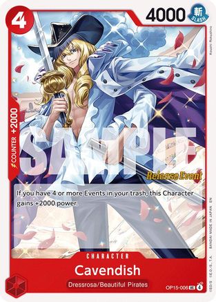 Cavendish (OP15-006) - Adventure on Kami's Island Release Event Cards