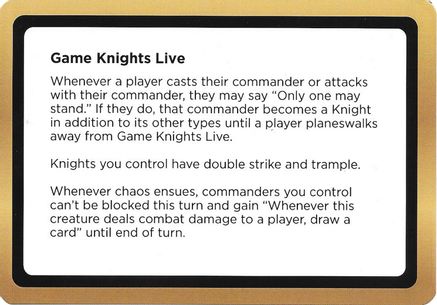 Game Knights Live (Black Lotus Unknown Planechase) (OVER-) - Oversize Cards