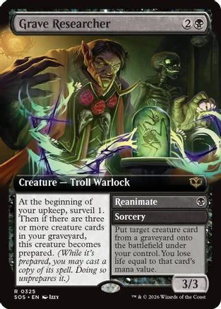 Grave Researcher (Extended Art) (SOS-325) - Secrets of Strixhaven Foil