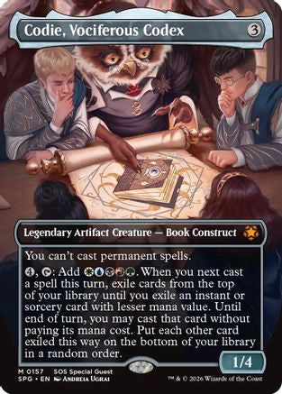 Codie, Vociferous Codex (Borderless) (SPG-157) - Special Guests Foil