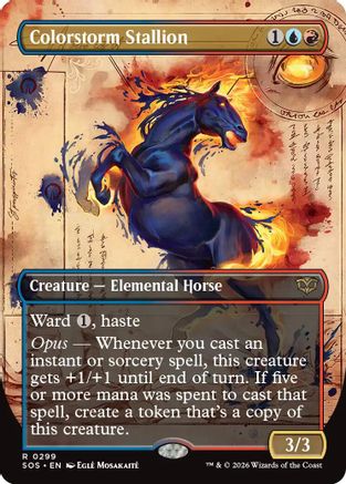 Colorstorm Stallion (Borderless) (SOS-299) - Secrets of Strixhaven Foil
