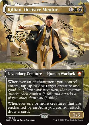 Killian, Decisive Mentor (Borderless) (SOC-004) - Commander: Secrets of Strixhaven