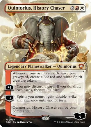 Quintorius, History Chaser (Borderless) (SOC-007) - Commander: Secrets of Strixhaven Foil