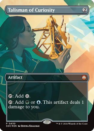 Talisman of Curiosity (Borderless) (SOC-430) - Commander: Secrets of Strixhaven Foil