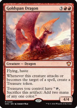 Goldspan Dragon (SOC-245) - Commander: Secrets of Strixhaven