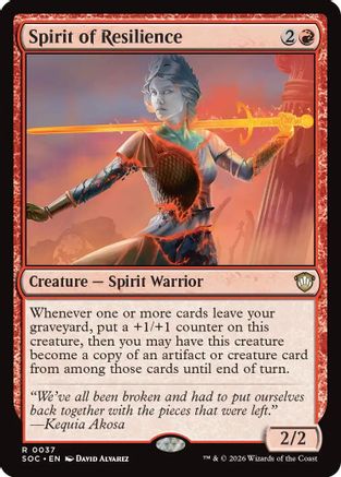 Spirit of Resilience (SOC-037) - Commander: Secrets of Strixhaven