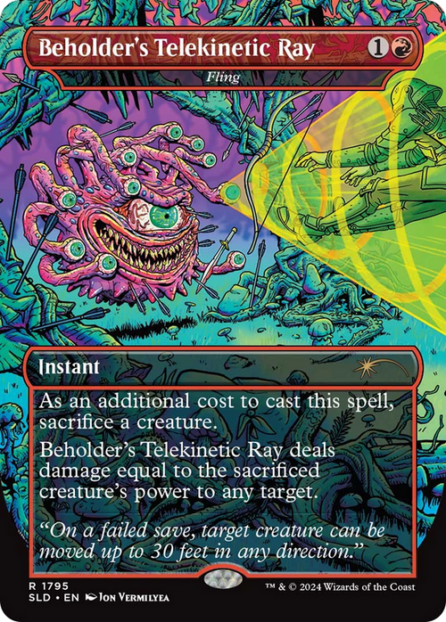 Beholder's Telekinetic Ray - Fling (SLD-1795) - Secret Lair Drop / Beholder's Telekinetic Ray (Borderless)