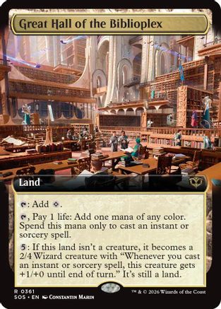 Great Hall of the Biblioplex (Extended Art) (SOS-361) - Secrets of Strixhaven