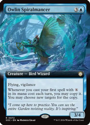 Owlin Spiralmancer (Extended Art) (SOC-072) - Commander: Secrets of Strixhaven