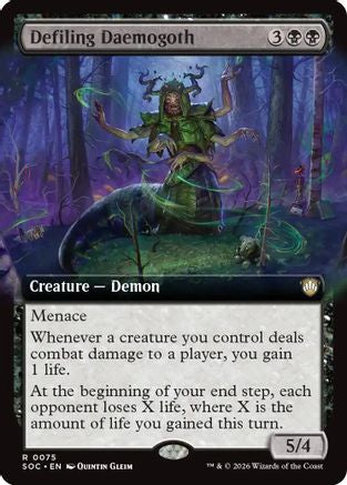 Defiling Daemogoth (Extended Art) (SOC-075) - Commander: Secrets of Strixhaven