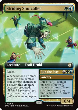 Striding Shotcaller (Extended Art) (SOC-098) - Commander: Secrets of Strixhaven