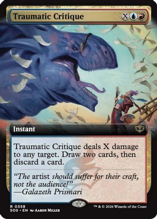 Traumatic Critique (Extended Art) (SOS-358) - Secrets of Strixhaven