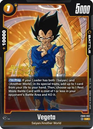 Vegeta - FB09-092 (FB09-092) - Dual Evolution Release Event Cards