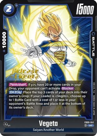 Vegeta - FB09-041 (FB09-041) - Dual Evolution Release Event Cards