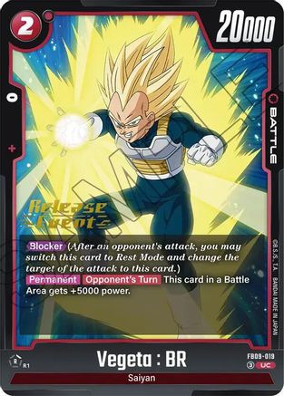 Vegeta : BR - FB09-019 (FB09-019) - Dual Evolution Release Event Cards