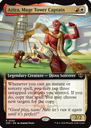 Aziza, Mage Tower Captain (Extended Art) (SOS-345) - Secrets of Strixhaven Foil