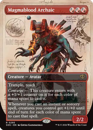 Magmablood Archaic (Borderless) (SOS-295) - Secrets of Strixhaven Foil