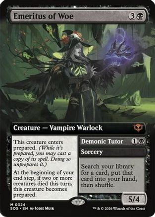 Emeritus of Woe (Extended Art) (SOS-324) - Secrets of Strixhaven