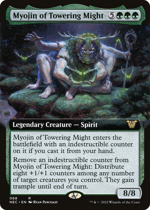 Myojin of Towering Might (Extended Art) (NEC-068) - Neon Dynasty Commander: (Extended Art)