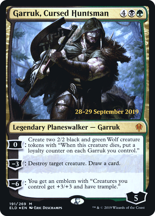 Garruk, Cursed Huntsman (PRE-191S) - Throne of Eldraine Promos Foil