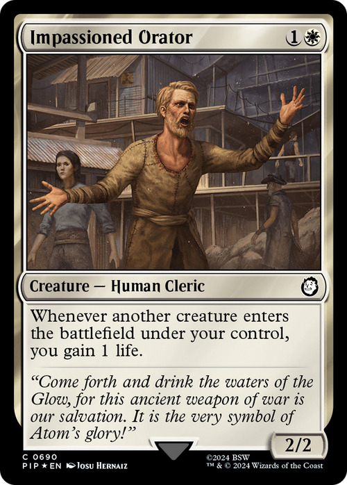 Impassioned Orator (Surge Foil) (PIP-690) - Fallout Foil