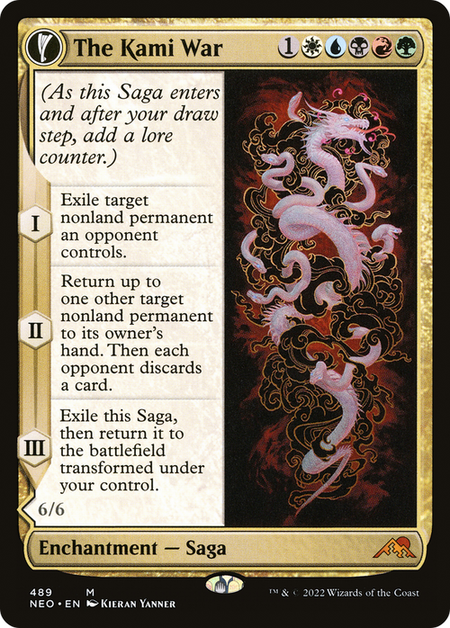 The Kami War (Extended Art) (NEO-489) - Kamigawa: Neon Dynasty: (Extended Art, fandfc, enchantment) Foil