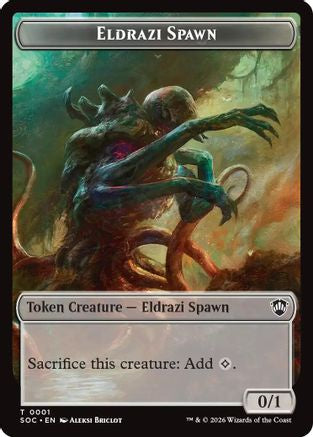 Eldrazi Spawn // Worm Double-Sided Token (SOC-1 // 26) - Commander: Secrets of Strixhaven Foil