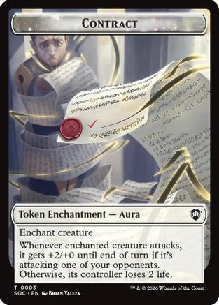 Contract // Copy Double-Sided Token (SOC-3 // 1) - Commander: Secrets of Strixhaven