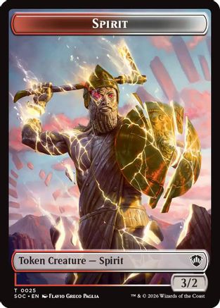 Spirit (0025) // Copy Double-Sided Token (SOC-25 // 1) - Commander: Secrets of Strixhaven
