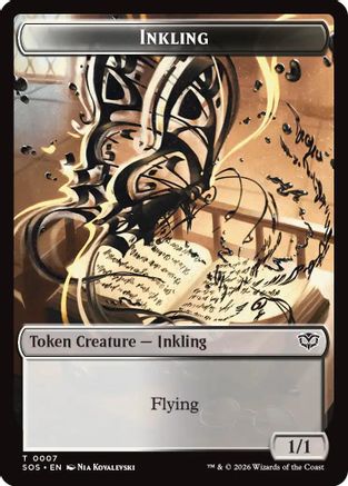 Inkling (0007) // Spirit (0011) Double-Sided Token (SOS-7 // 11) - Secrets of Strixhaven Foil