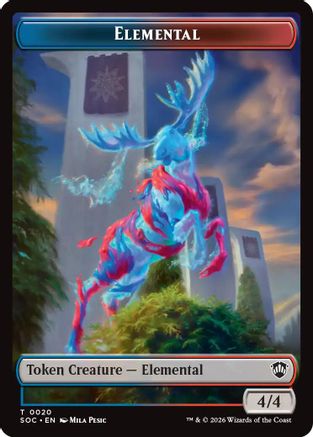 Elemental (0020) // Food Double-Sided Token (SOC-20 // 27) - Commander: Secrets of Strixhaven Foil