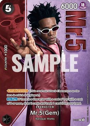 Mr.5 (Gem) - P-149 (Premium Card Collection -Live Action Edition Vol.2 Baroque Works-) (P-149) - One Piece Promotion Cards Foil