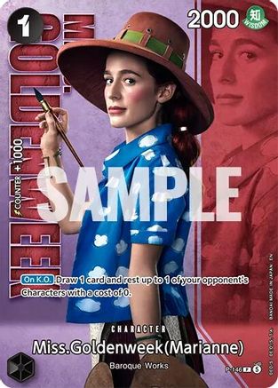 Miss.Goldenweek (Marianne) - P-146 (Premium Card Collection -Live Action Edition Vol.2 Baroque Works-) (P-146) - One Piece Promotion Cards Foil
