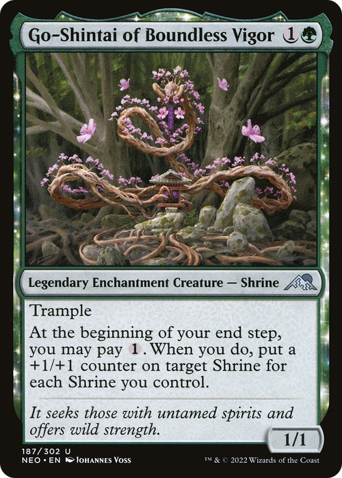 Go-Shintai of Boundless Vigor (NEO-187) - Kamigawa: Neon Dynasty: (enchantment)